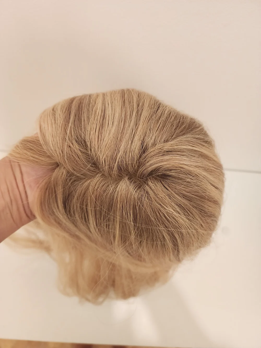 Gardeaux Wigs Topper Rooted Blonde 24 In Long 8x8 Cap 100% Human Hair Silk Top